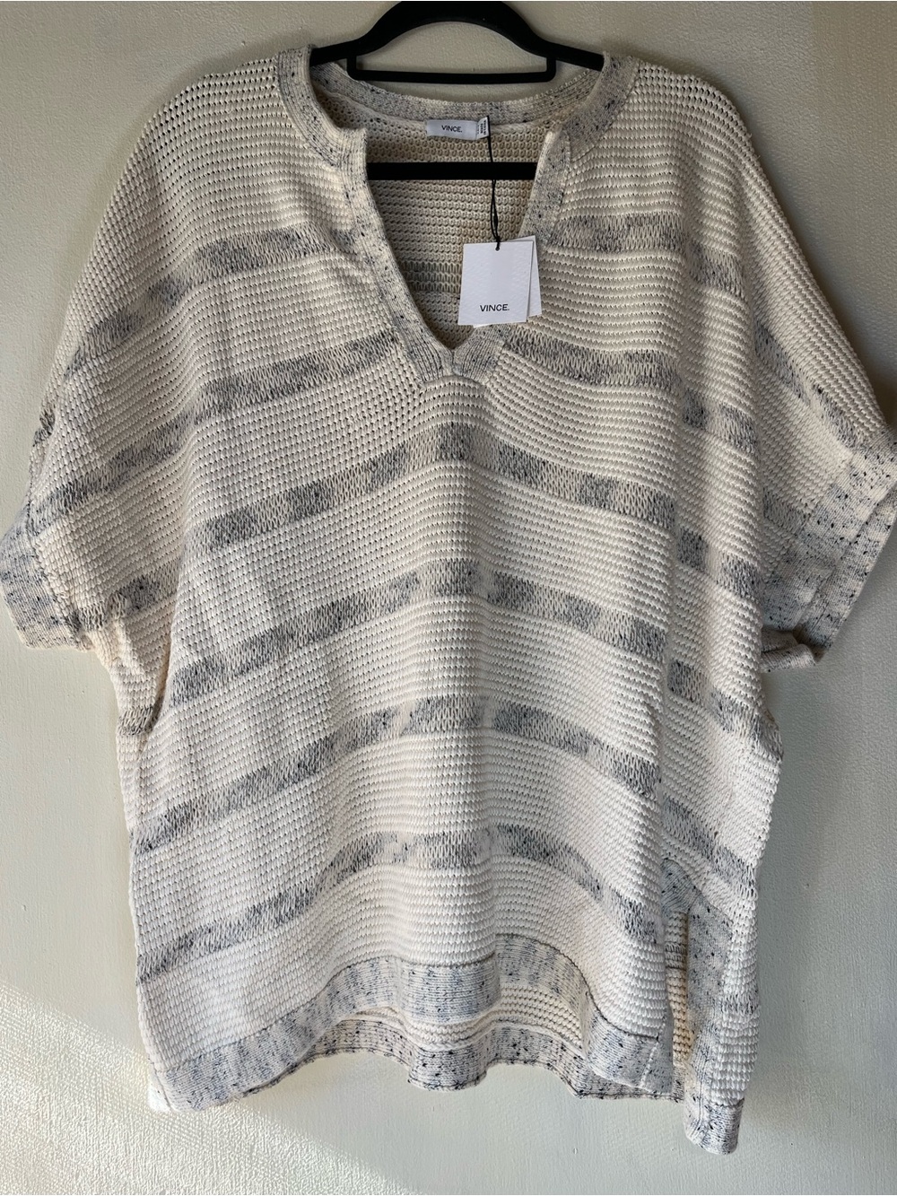 Vince  Striped Knit Pullover Cream & Gray 
Size XS/S